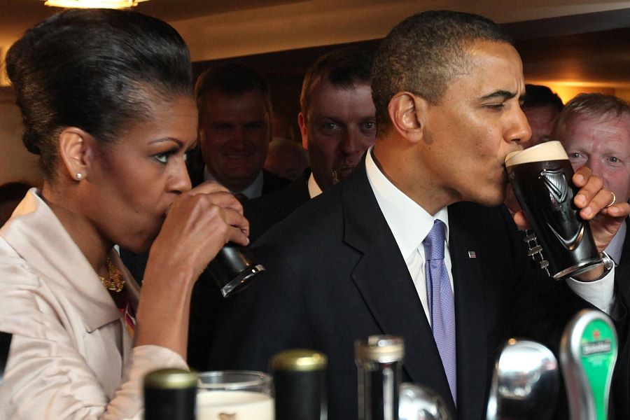 Michelle takes a sip too.