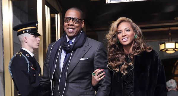 BeyJay arriving at the inauguration on Monday