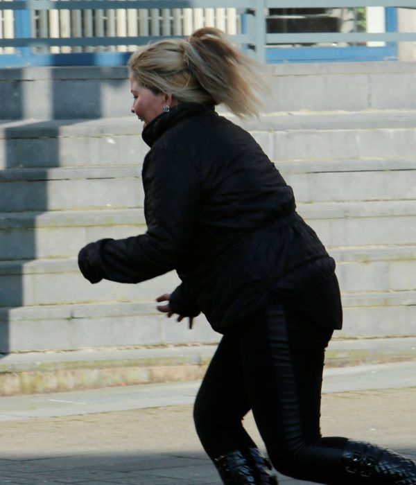 Donna O'Brien sprints from the High Court in Limerick