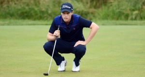 Phelan lines up a putt on the 17th during Round One of the 113th U.S. Open at Merion(Photo by David Cannon/Getty Images)