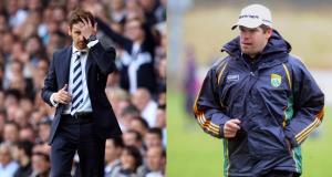 Tottenham's dapper boss André Villas-Boas  suited and booted and, in contrast, Kerry coach Eamonn Fitzmaurice.