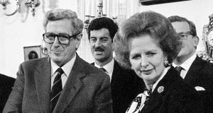 Garret Fitzgerald and Margaret Thatcher pictured in 1985