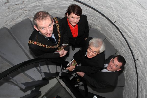Lord Mayor Cllr John Buttimer, Clair McSweeney, Facilities Manager, CIT Blackrock Castle Observatory, Dr Brendan Murphy, President CIT and Dr. Niall Smith, Head of Research CIT in CIT Blackrock Castle Observatory to celebrate its fifth year since opening