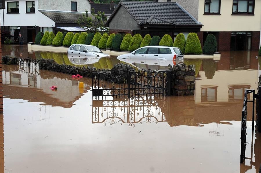 Houses in Glanmire, Co Cork, are flooded this morning. Pic: Eddie O'Hare