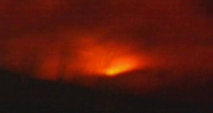 This frame grab from APTN shows the volcano near the Eyjafjallajoekull glacier.