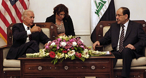 Iraqi Prime Minister Nouri al-Maliki (right) pictured today with US Vice-President Joe Biden.