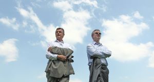 Joe Brolly (right) with RTE's Colm O'Rourke at the Munster SFC quarter-final last year. Picture: INPHO