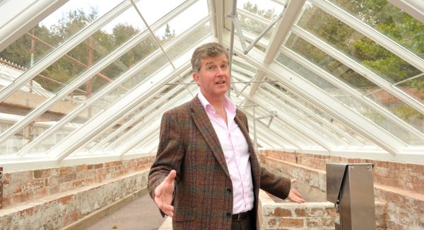 Kevin Baird, CEO of the Irish Heritage Trust at the glasshouses at Fota during their renovation