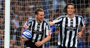 Kevin Nolan (left) selebrates scoring his third goal against Ipswich. Kevin Nolan (left) selebrates scoring his third goal against Ipswich.