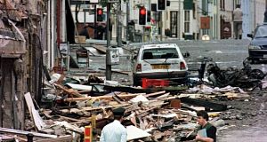 The scene of the Omagh bombing on August 15, 1998. The scene of the Omagh bombing on August 15, 1998.
