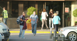 Staff arriving for the day shift at the Schering-Plough plant in Brinny this morning.