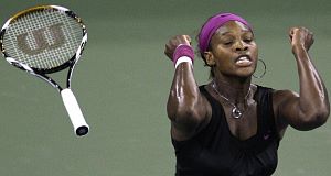 Serena Williams celebrates after beating Flavia Pennetta of Italy in their quarter-final overnight. Serena Williams celebrates after beating Flavia Pennetta of Italy in their quarter-final overnight.