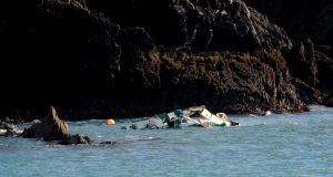 The wreck of the Tit Bonhomme from which two calls were made before 5 men lost their lives. Picture: Dan Linehan