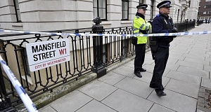 Police outside a mansion block in Mansfield Road, close to Oxford Street, London, where Umar Farouk Abdulmutallab, a man with suspected links to al-Qaida who tried to blow up a transatlantic plane, had been living. Pic: PA