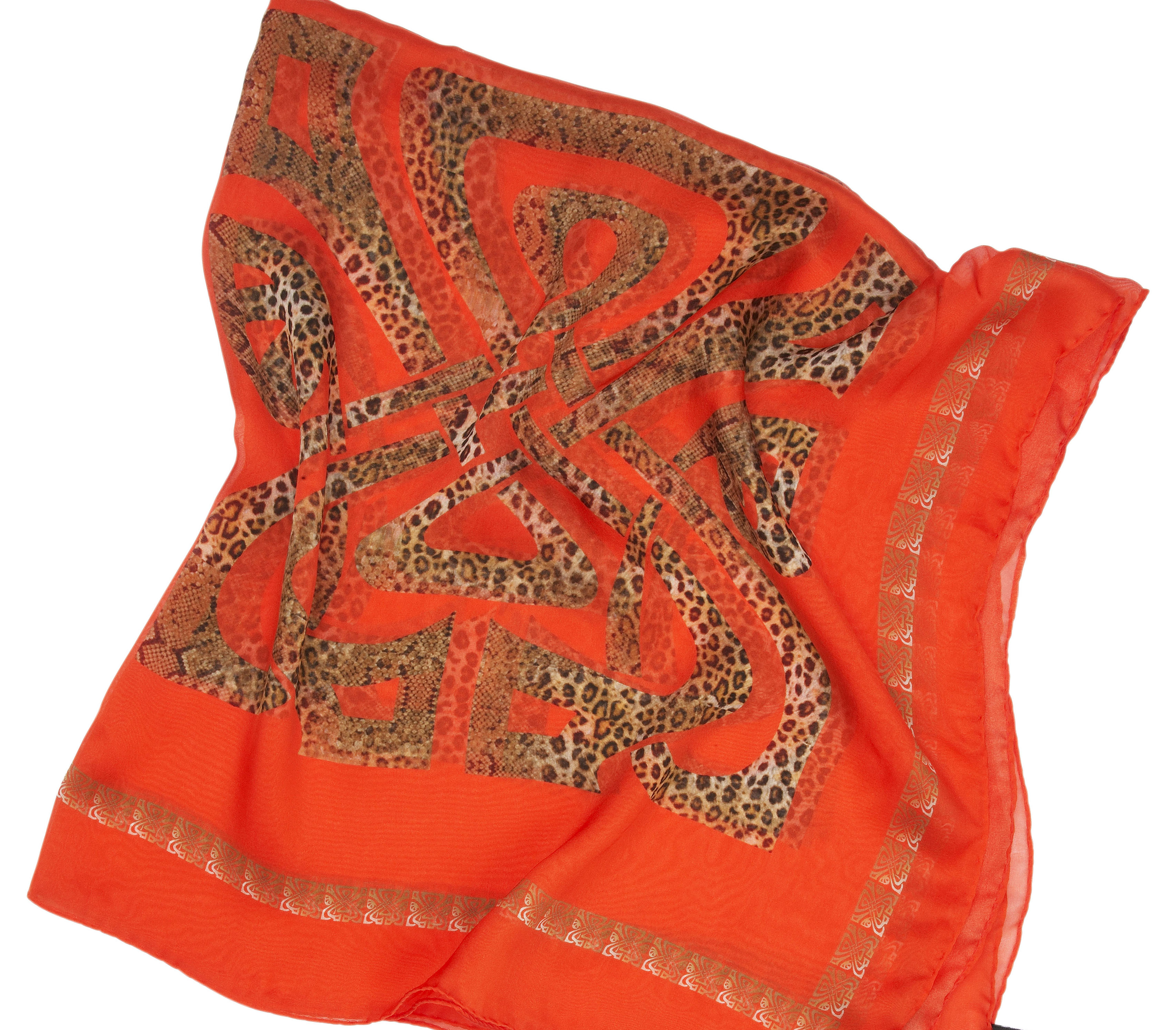 Biba orange animal print silk scarf, House of Fraser €78