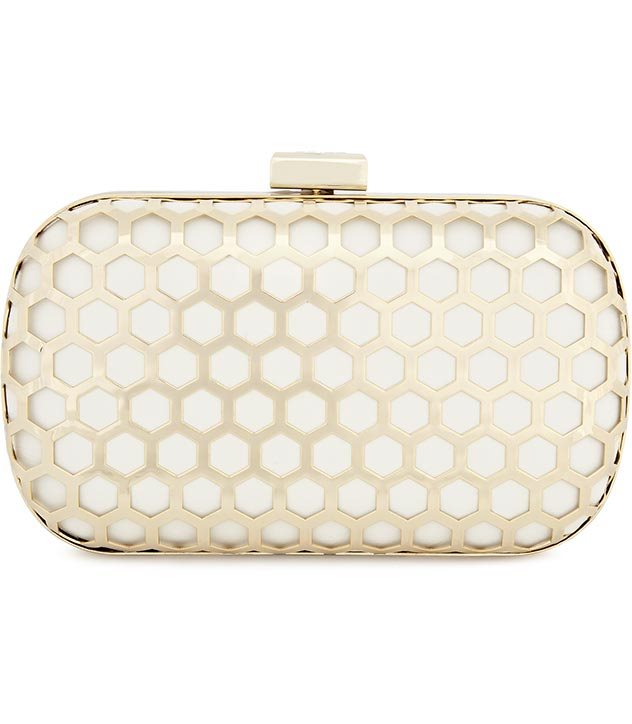 BeeBee cutwork metal hard case clutch, Reiss €140