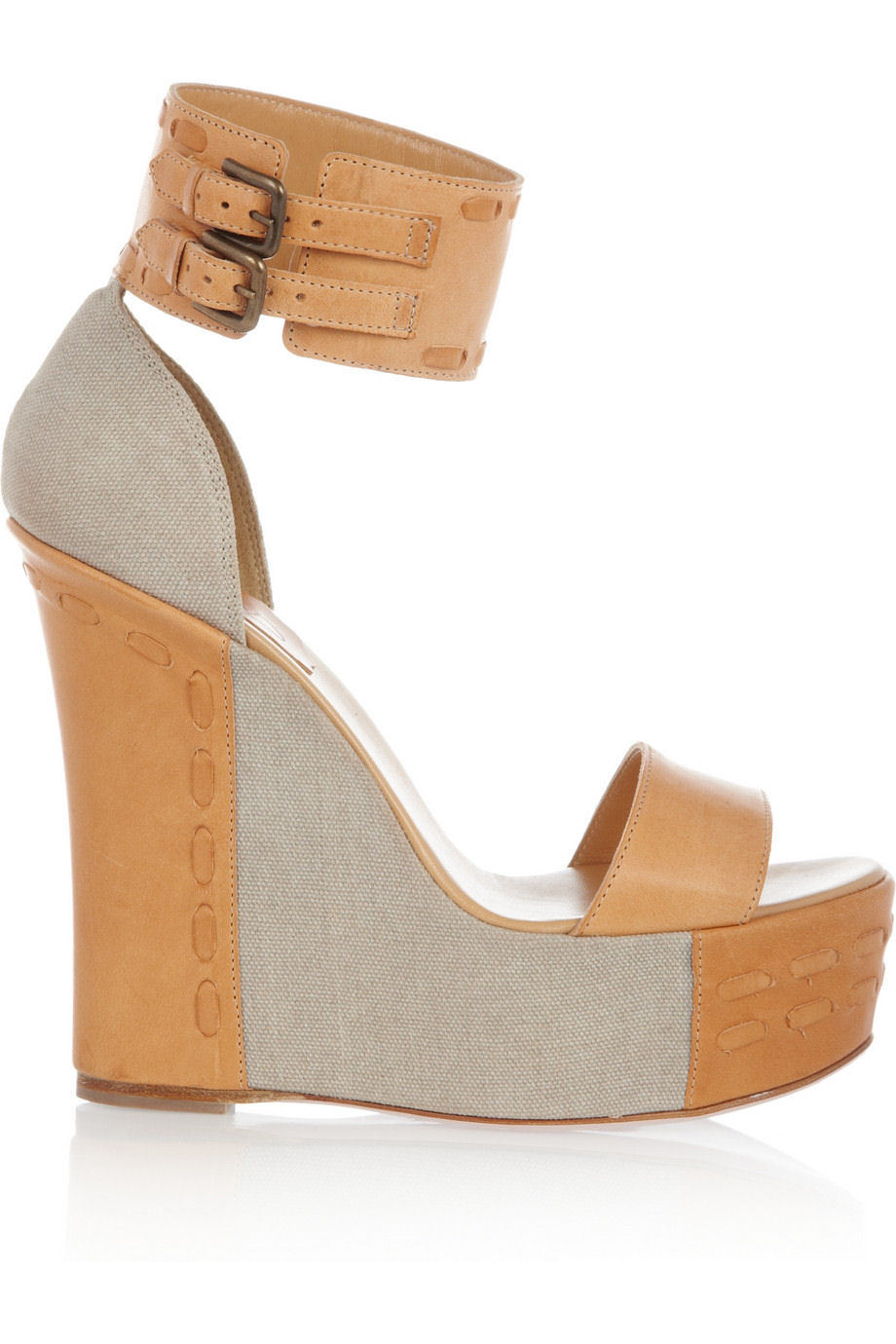 Red Valentino leather and canvas wedge sandals, Net-a-Porter.com €335