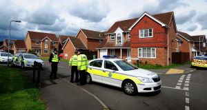 Police close a road in Saxilby, Lincolnshire leading to a house raided in connection with the Woolwich attack. Picture: Rui Vieira/PA 